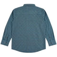 Camisa Infantil Texas Farm Manga Longa Xadrez Azul Vermelho Bordado Branco Ref:CALMINI002/CALTEEN002