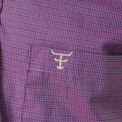 Camisa Infantil Texas Farm Manga Longa Xadrez Roxo Ref:CACMINI004-CACTEEN004