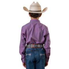 Camisa Infantil Texas Farm Manga Longa Xadrez Roxo Ref:CACMINI004-CACTEEN004