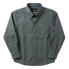 Camisa Infantil Texas Farm Mini Manga Longa Xadrez Verde/Azul Ref:CACMINI013