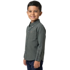Camisa Infantil Texas Farm Mini Manga Longa Xadrez Verde/Azul Ref:CACMINI013