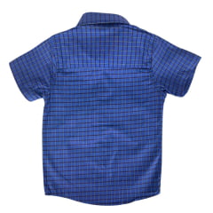 Camisa Infantil Texas Farm Xadrez Azul Escuro Manga Curta Com Logo Ref:CAC126