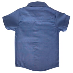 Camisa Infantil Texas Farm Xadrez Pequeno Azul Manga Curta Com Logo Marrom Ref:CAC118