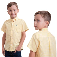 Camisa Infantil TXC Custom Manga Curta Xadrez Amarelo Ref:2699CI