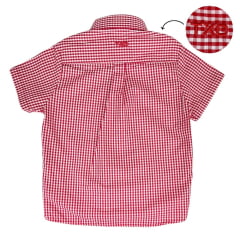 Camisa Infantil TXC Manga Curta Custom Xadrez Vermelho Ref:26699CI