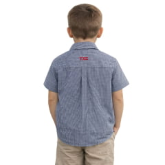 Camisa Infantil TXC Manga Curta Regular Tricoline Xadrez Marinho E Branco Logo Vermelho Ref:2763CI