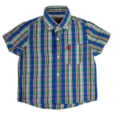 Camisa Infantil TXC Regular Manga Curta Xadrez Azul E Verde Logo Vermelha REF: 29128CI