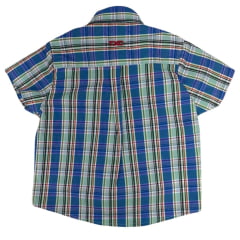 Camisa Infantil TXC Regular Manga Curta Xadrez Azul E Verde Logo Vermelha REF: 29128CI