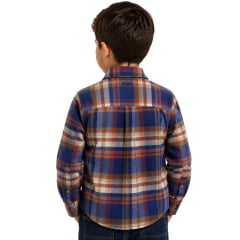 Camisa Infantil TXC Xadrez Flanelada Manga Longa Regular Laranja/Azul REF:29455LI