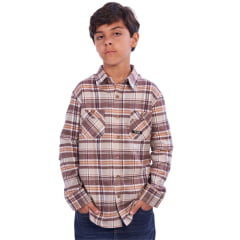 Camisa Infantil TXC Xadrez Flanelada Manga Longa Regular Marrom/Laranja REF:29460LI