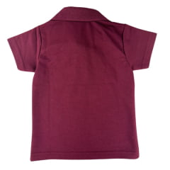 Camisa Polo Infantil Sentinela Bordô Com Bordado Cavalo Crioulo Ref.PPINCAV172