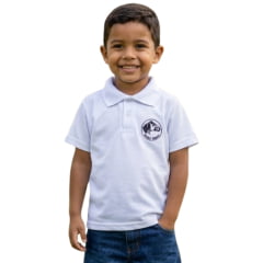 Camisa Polo Infantil Sentinela Piquet Branco Cavalo Crioulo Em Preto - Ref:PPINCAV101 Camisa Polo Infantil Sentinela Piquet Branco Cavalo Crioulo Em Preto - Ref:PPINCAV101