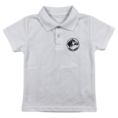 Camisa Polo Infantil Sentinela Piquet Branco Cavalo Crioulo Em Preto - Ref:PPINCAV101