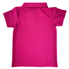 Camisa Polo Infantil Sentinela Rosa Pink Com Bordado Cavalo Crioulo Ref.PPINCAV143