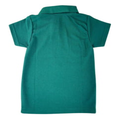 Camisa Polo Infantil Sentinela Verde Folha Com Bordado Cavalo Crioulo Ref.PPINCAV262