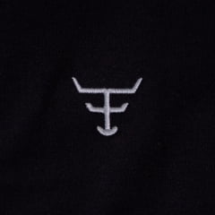 Camisa Polo Infantil Texas Farm Buckaroo Manga Curta Preto Logo Branco e Bandeira Ref:CPMMINI CPMTEEN0001