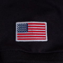 Camisa Polo Infantil Texas Farm Buckaroo Manga Curta Preto Logo Branco e Bandeira Ref:CPMMINI CPMTEEN0001