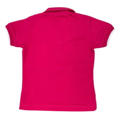 Camisa Polo Infantil TXC Feminina Rosa Pink Slim Custom Com Logo Bordada em Rosa Ref.27260I