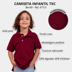 Camisa Polo TXC Infantil Classic Manga Curta Bordô - Ref. 6712I