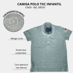 Camisa Polo TXC Infantil Manga Curta Mescla Com Bordado Logo Ref: 28035I