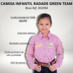 Camisa Infantil Radade Green Team Rosa Ref. 003094