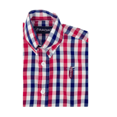 Camisa Infantil Radade Xadrez Verde Claro Vermelho