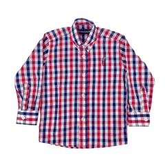 Camisa Infantil Radade Xadrez Verde Claro Vermelho