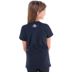 Camiseta Infantil Feminina Ox Horns T-shirt Preta Sela Com Strass Ref:5310