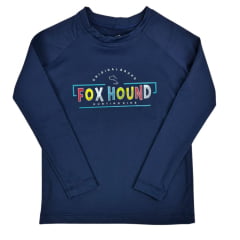 Camiseta Infantil Fox Hound Azul Manga Longa UV50+ Com Logo Colorida Ref:36061