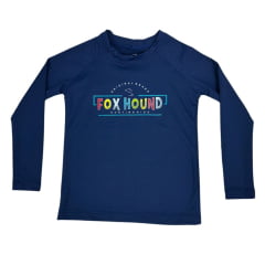Camiseta Infantil Fox Hound Azul Manga Longa UV50+ Com Logo Colorida Ref:36061