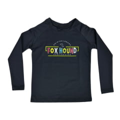 Camiseta Infantil Fox Hound Preta Manga Longa UV50+ Com Logo Colorida Ref:36061