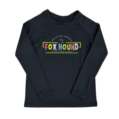 Camiseta Infantil Fox Hound Preta Manga Longa UV50+ Com Logo Colorida Ref:36061