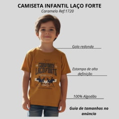 Camiseta Infantil Laço Forte Masculina Caramelo Estampada Ref:1720