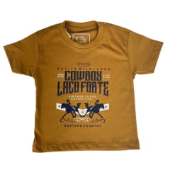 Camiseta Infantil Laço Forte Masculina Caramelo Estampada Ref:1720
