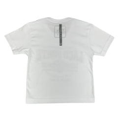 Camiseta Infantil Masculina Laço Forte Manga Curta  Branco C/ Estampa Logo Azul/Verrnelho Ref: 391