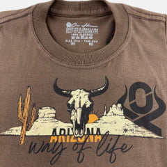 Camiseta Infantil Masculina Ox Horns Marrom Estampada Ref:5352