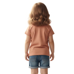 Camiseta Infantil Miss Country T-Shirt Peach Cowgirl Pêssego Estampa Chapéus E Bordado De Brilho Ref:003393
