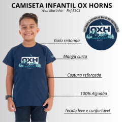 Camiseta Infantil Ox Horns Azul Marinho Estampada American Ref:5303
