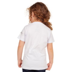 Camiseta Infantil Ox Horns Feminina Branca Manga Curta Com Desenho Cavalo Horses Are Online Ref.5234