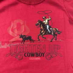 Camiseta Infantil Ox Horns Manga Curta Bordô Estampada Cowboy Ref:5328