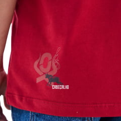 Camiseta Infantil Ox Horns Manga Curta Bordô Estampada Cowboy Ref:5328