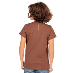 Camiseta Infantil Ox Horns Masculina Marrom Manga Curta Com Desenho de Cavalo Cowboys Ref.5241