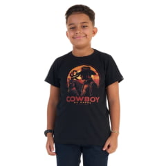 Camiseta Infantil Ox Horns Preta Com Estampa Cowboy Ref:5299