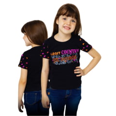 Camiseta Infantil Ox Horns Preta Manga Curta Com Logo Laranja E Brilho Ref:5215