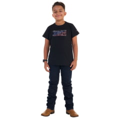 Camiseta Infantil Ox Horns Preto Estampada American Ref:5301