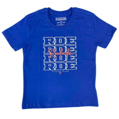 Camiseta Infantil Radade Azul Royal Manga Curta Estampada Ref. Silk