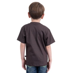 Camiseta Infantil Texas Farm Marrom Manga Curta Com Logo Bege Ref.CIM001