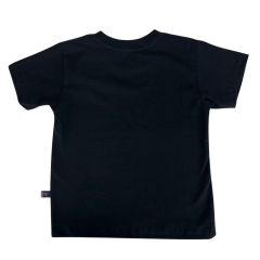 Camiseta Infantil Texas Farm Preto Com Logo Cinza Chumbo Ref:CIM036/CTM029