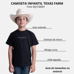 Camiseta Infantil Texas Farm Preto Com Logo Off White Ref:CIM061