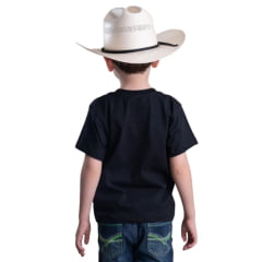 Camiseta Infantil Texas Farm Preto Estampada Ref:CIM059